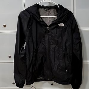 Mens North Face Rain Jacket with Hood. Size small. Black